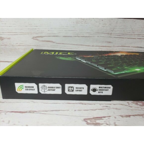 iMice AK600 Colorful Backlight High Buttons Wired Keyboard  Same day Shipping - Picture 10 of 12